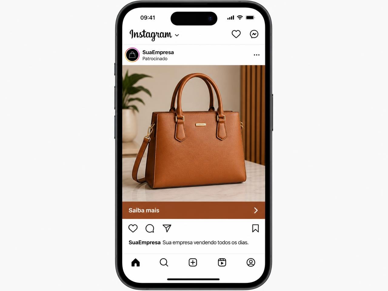 Exemplo de anúncio patrocinado no feed do Instagram